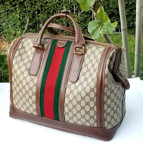 Fabulous Vintage Gucci Supreme Overnight Weekender Travel Train case Boston bag - Picture 3 of 16